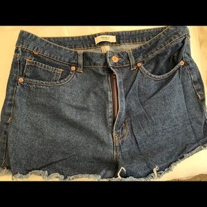 Denim short shorts.